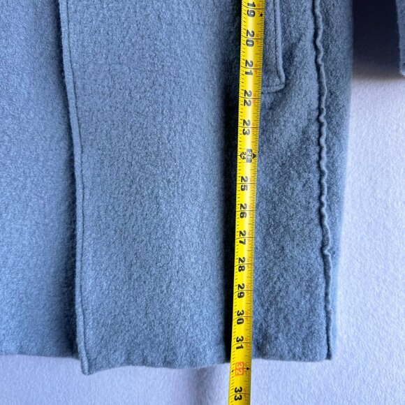 J.Crew Daphne Italian Boiled Wool Coat Womens 2 XS Blue Button Front Peacoat - Picture 6 of 13
